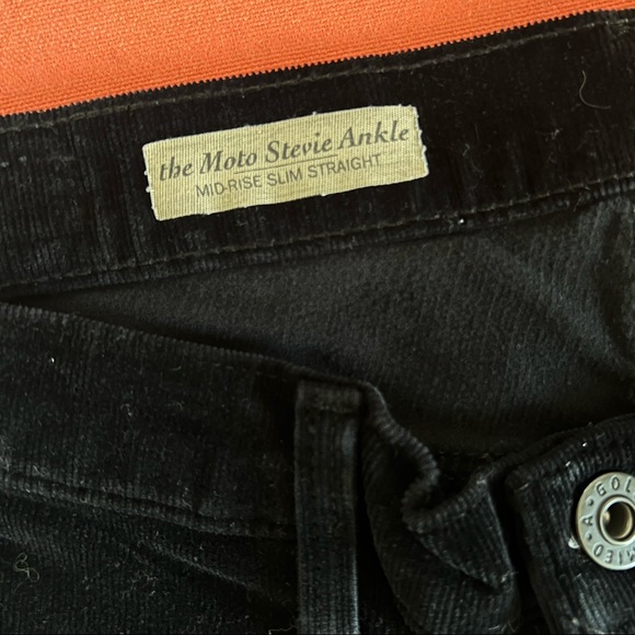 AG Jeans Black Slim Straight Moto Cords - Picture 3 of 7